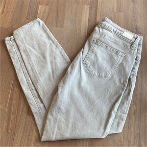 PAIGE Light Gray Ankle Cropped Jeans